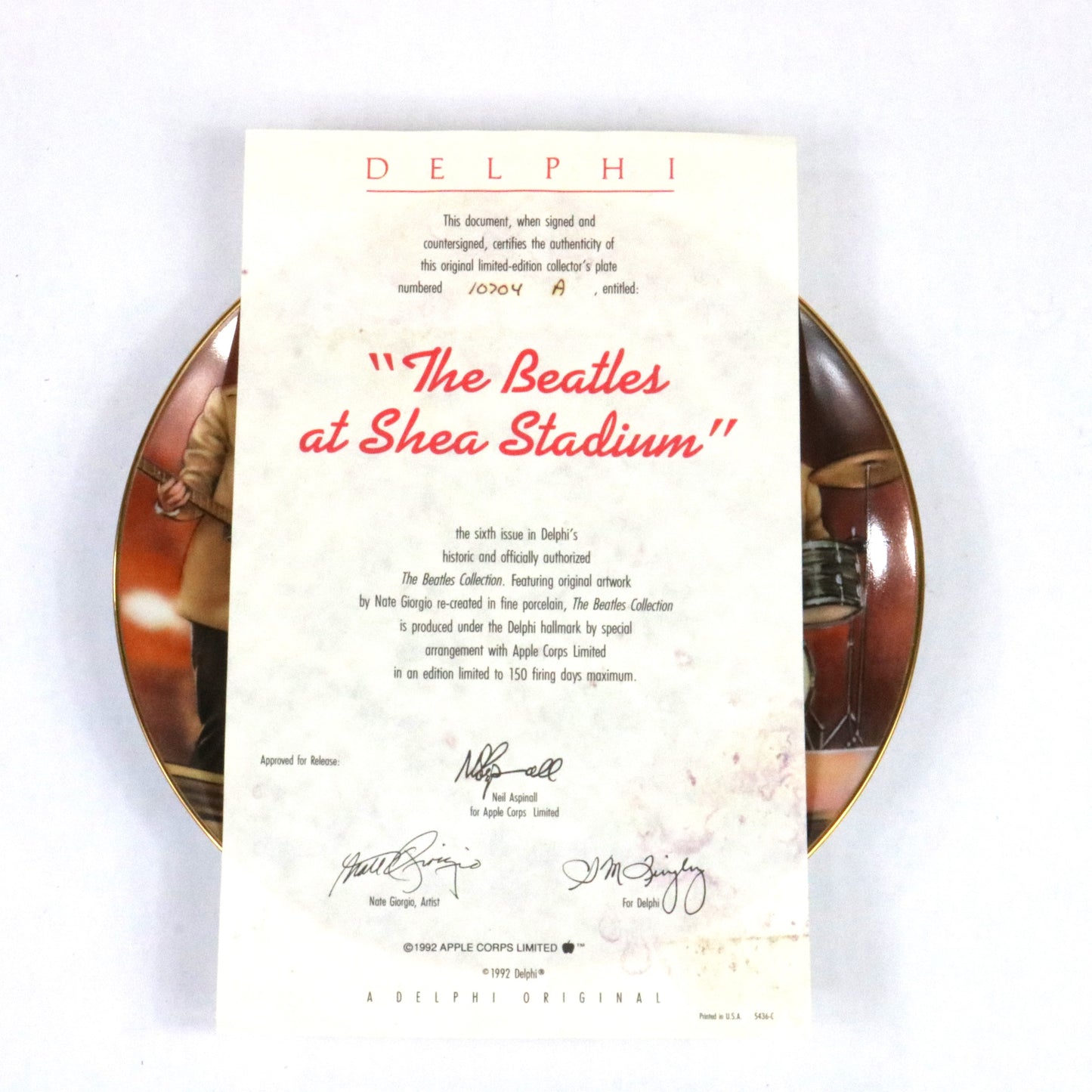 Vintage Beatles Delphi Plate